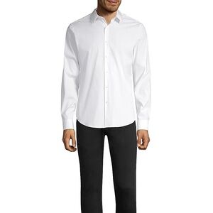 Theory Sylvain Wealth Poplin Long-Sleeve Shirt (Size: M)